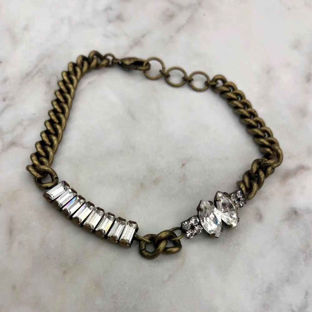 Petite crystal station & chain bracelet